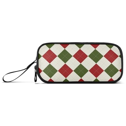miaozhen Nylon-Federmäppchen, modisch, Weihnachten, Büffelkariert, große Kapazität, Reißverschluss, Federmäppchen, Schulbedarf, für adrette Schule, Frauen, Esuche Para von miaozhen