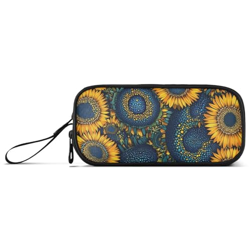 miaozhen Nylon-Federmäppchen für Teenager, Ukraine, Sonnenblume, Schönheit, Sommerblumen, großes Fassungsvermögen, Schule, Schreibwaren für High School Herren von miaozhen