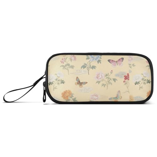 miaozhen Nylon-Federmäppchen für Teenager, japanische bunte Blumen-Schmetterlinge, großes Fassungsvermögen, Federmäppchen mit Reißverschluss, Schreibwaren-Tasche für Mittelschule, Krankenschwestern von miaozhen