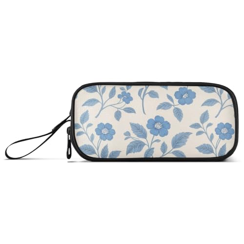 miaozhen Nylon-Federmäppchen für Teenager, modisch, staubige blaue Blume, großes Fassungsvermögen, Kunst-Federmäppchen, Schreibwaren für elementare Frauen, estuche para von miaozhen