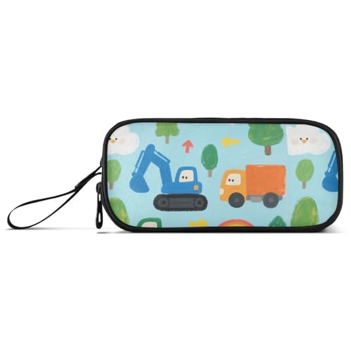 miaozhen Nylon-Federmäppchen für Teenager, niedliches Cartoon-Design, bunt, LKW, großes Fassungsvermögen, Federmäppchen mit Reißverschluss, für Schule, Schreibwaren für College-Männer von miaozhen