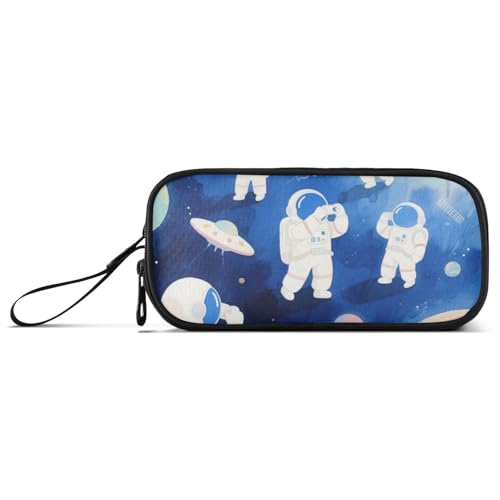 miaozhen Nylon-Federmäppchen für Teenager, niedliches Cartoon-Design, weiße Astronauten, großes Fassungsvermögen, Kunst-Federmäppchen, Schreibwaren für Mittelschule, Erwachsene von miaozhen