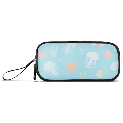 miaozhen Nylon-Federmäppchen mit Reißverschluss, niedliche Cartoon-Quallen, Meerestiere, großes Fassungsvermögen, College-Federmäppchen, Schreibwaren für College-Frauen, Estuche Para von miaozhen