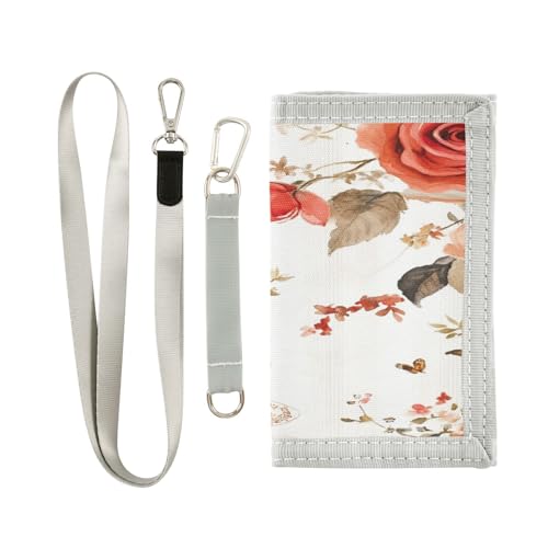 miaozhen Red Summer Cup Roses Trifold Minimalist Wallet for Birthday Gift Minimalistic Lighweight Money Clip Wallet with Lanyard Cartera Para Hombre, Rote Sommertasse Rosen, 1 size von miaozhen