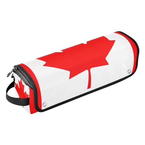 miaozhen Reise-Werkzeugtasche für Damen, hitzebeständige Matte mit Reißverschluss, großes Fassungsvermögen, Organizer für Lockenstab, Glätteisen, flacher Haartrockner, Kanada-Flagge, Reiseetui für von miaozhen