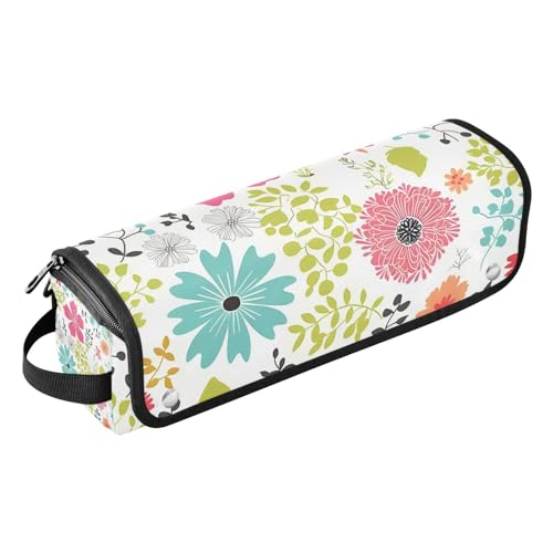 miaozhen Reise-Werkzeugtasche und hitzebeständige Matte mit Reißverschluss, staubdicht, Reise-Haarglätter-Tasche für Lockenstab Glätteisen, flacher Haartrockner, Frühlingsblumen, Reisetasche für Damen von miaozhen