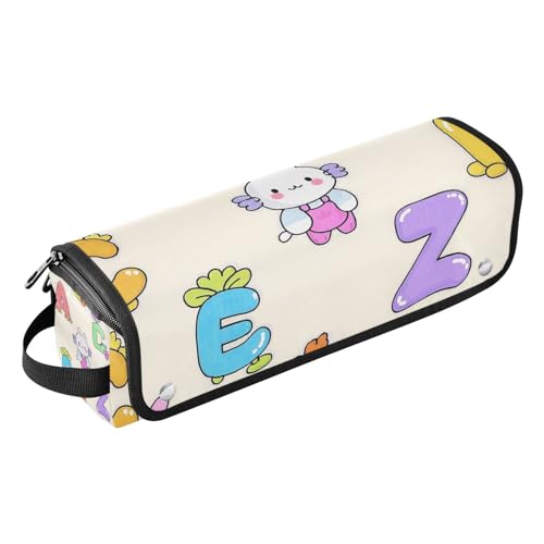 miaozhen Reisetasche für Haar-Werkzeug, hitzebeständige Matte, große Glätteisen, Reiseetui für Glätteisen, Lockenstäbe, Cartoon-Tier-Alphabet, kindliche Frauen, wichtige Aufbewahrung von miaozhen