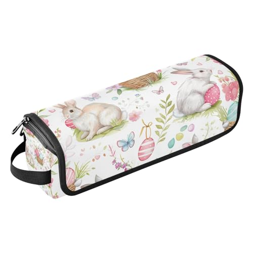 miaozhen Reisetasche und hitzebeständige Matte, große Haarglätter, Reiseetui für Lockenstab Glätteisen, flacher Haartrockner, niedlicher Cartoon-Frühling, Ostern, Kaninchen, Reiseetui für Damen von miaozhen