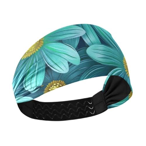 miaozhen Rutschfestes Damen-Stirnband mit Gänseblümchen-Motiv, dehnbares Schweißband zum Waschen des Gesichts, athletisch, Sport, Tennis, Fußball, Banda para el cabello von miaozhen
