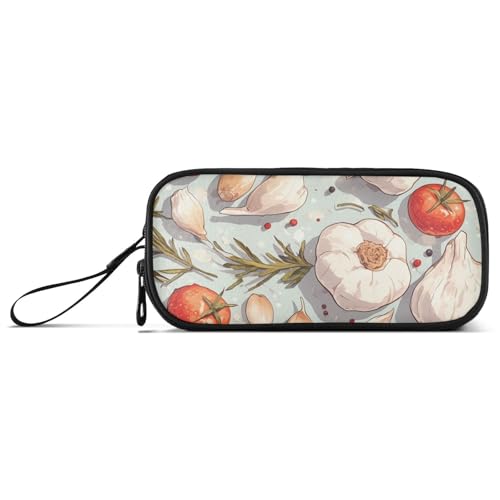 miaozhen Schulmäppchen aus Nylon, zartes Cartoon-Knoblauch-Design, bunt, hohe Kapazität, Schulmäppchen, Schreibwaren-Organizer für College, Jugendliche von miaozhen