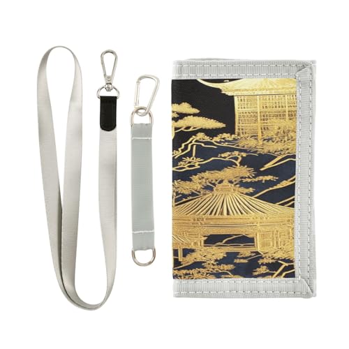 miaozhen Schwarz-goldene chinesische Landschaft, dreifach gefaltete Geldbörse für Damen, coole, lässige, schlanke Geldbörse mit Umhängeband, Billetera Para Hombre, Schwarz Gold Chinesische Landschaft miaozhen Schwarz-goldene chinesische Landschaft, dreifach gefaltete Geldbörse für Damen, coole, lässige, schlanke Geldbörse mit Umhängeband, Billetera Para Hombre, Schwarz Gold Chinesische Landschaft von miaozhen