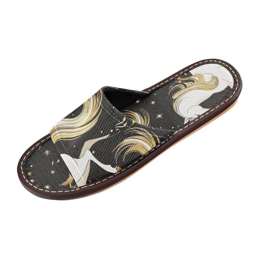 miaozhen Schwarze und weiße Einhorn-Hausschuhe für Damen und Herren, für drinnen und draußen, wiederverwendbar, leicht, individuelle Anpassung, Schlafzimmer, Hausschuhe für Flugzeug, Gäste, Party von miaozhen