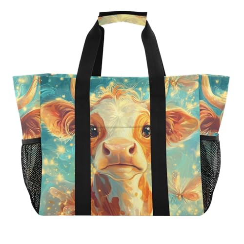 miaozhen Strandtasche, niedliches Kuh, funkelnde Farben, faltbar, wasserdicht, Segeltuch miaozhen Strandtasche, niedliches Kuh, funkelnde Farben, faltbar, wasserdicht, Segeltuch von miaozhen