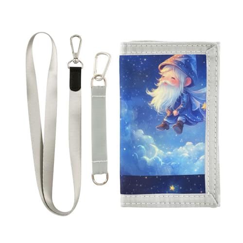 miaozhen Süße Herren-Reisebrieftasche mit blauem Himmelsstern, trendige, leichte Herren-Geldbörse mit Umhängeband, Billetera Para Hombre, Niedlicher Zwerg blauer Himmelsstern, 1 size von miaozhen