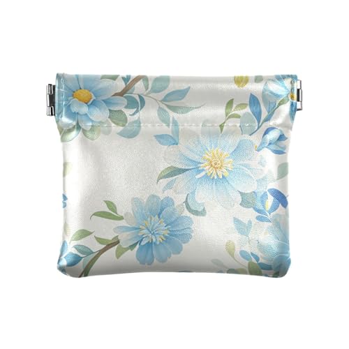 miaozhen Summer Fresh Blue Daisies Mini-Kartenhalter, Geldbörse, einzigartiger Kartenhalter für Damen, Para Monedas, Sommerfrische blaue Gänseblümchen, 1 size von miaozhen
