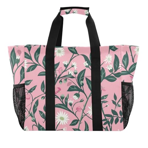 miaozhen Utility Bag William Morris Style Brunch Pfirsich faltbar mit Fächern Canvas von miaozhen