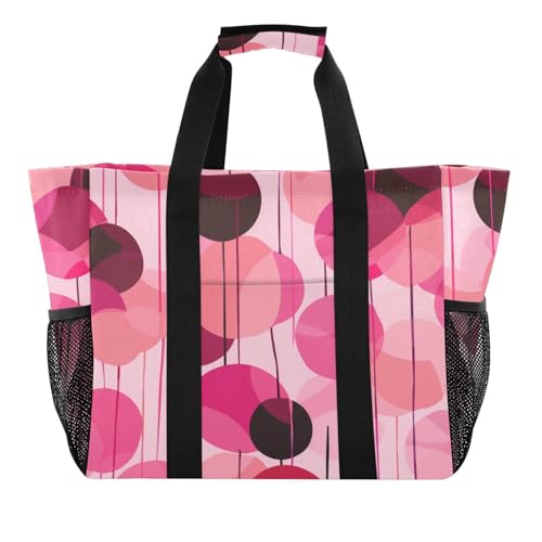 miaozhen Utility Storage Bags Art Balloon Magenta Peach Foldable With Compartments with Handles von miaozhen