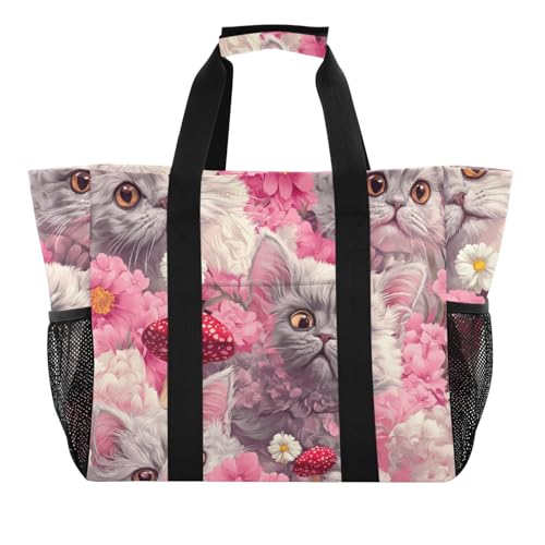 miaozhen Utility Tote Fierce Selkirk Rex Cats Realistischer Stil, faltbar, wasserdichtes Segeltuch von miaozhen