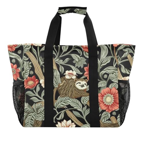 miaozhen Utility Tote William Morris Design Faultier faltbar wasserabweisend Canvas von miaozhen