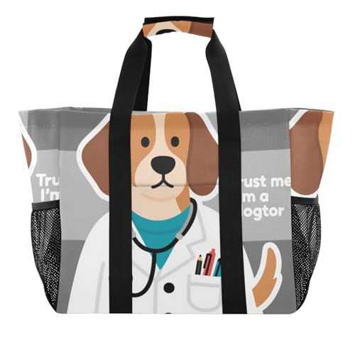miaozhen Utility Totes Funny White Clothese Dogtor Foldable Waterproof Canvas von miaozhen