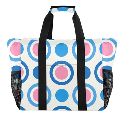 miaozhen Utility Totes Trendy Polka Dot Pfirsichblau zusammenklappbar mit Fächern mit Griffen von miaozhen