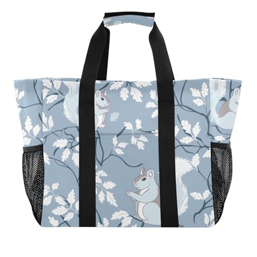 miaozhen Utility Totes William Morris Style Eichhörnchen, Babyblau, zusammenklappbar, wasserdicht, mit Griffen miaozhen Utility Totes William Morris Style Eichhörnchen, Babyblau, zusammenklappbar, wasserdicht, mit Griffen von miaozhen