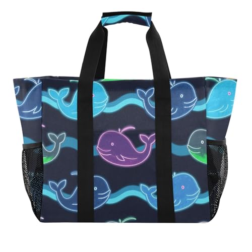 miaozhen Utility Totes fluoreszierende Walwelle, dunkelblau, zusammenklappbar, sanddichtes Segeltuch von miaozhen