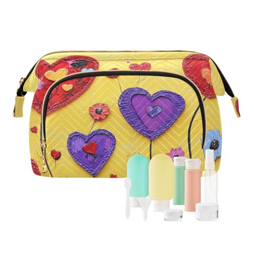 miaozhen Valentines Love Kosmetiktasche mit herzförmigen Blumen, Reißverschluss, Damen-Kosmetiktasche, Münzgeldbörse für Reisen, Kit de maquillaje, Herzförmige Blumen, Modern miaozhen Valentines Love Kosmetiktasche mit herzförmigen Blumen, Reißverschluss, Damen-Kosmetiktasche, Münzgeldbörse für Reisen, Kit de maquillaje, Herzförmige Blumen, Modern von miaozhen