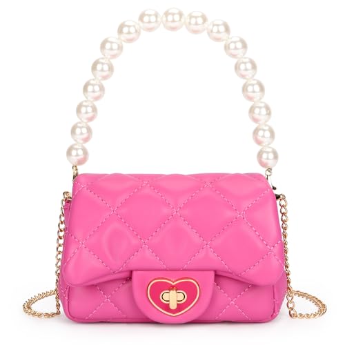 mibasies Kleine Mädchen Geldbörsen Kleinkind Handtasche für Kinder Geschenke für 3-8 Jahre alte Mädchen, Knallpink (Hot Pink) von mibasies