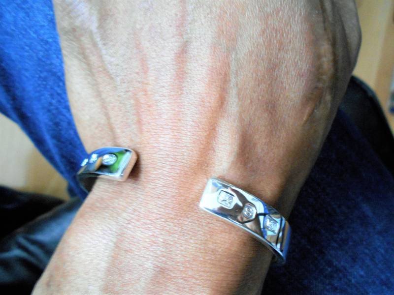 Großer Gepunzter Armreif Aus Massivem Silber von michaelLionel