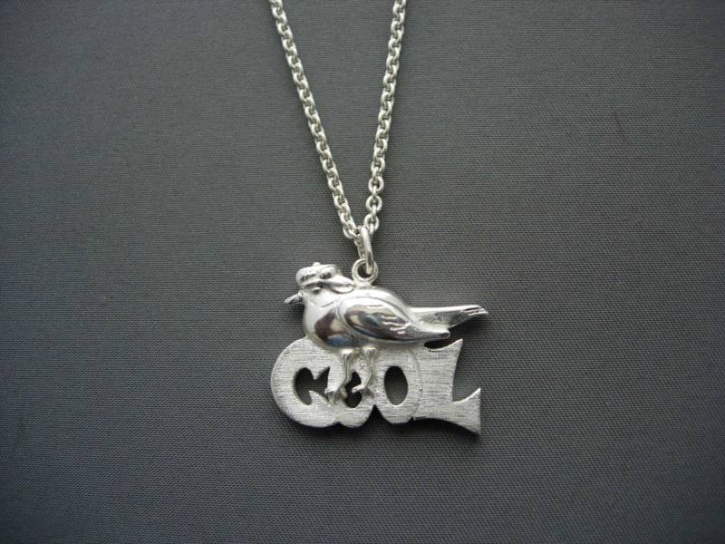 Massiv Silber Vogel Anhänger Halskette, Poliert & Matt Finish, 22 "Kette von michaelLionel