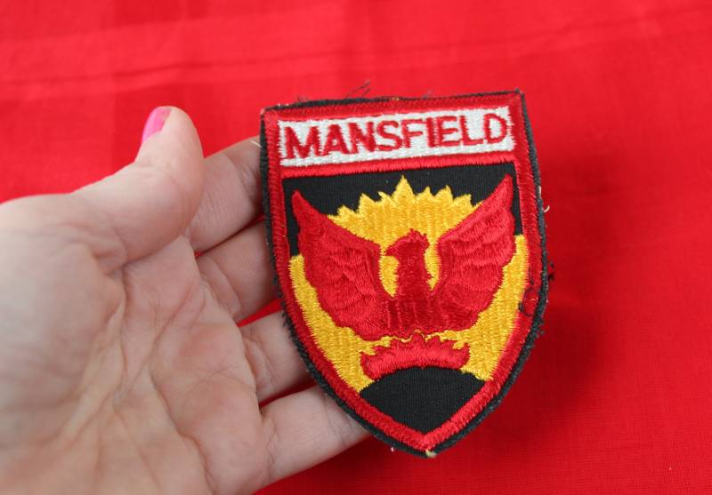 Jahrgang Mansfield Patch, Wappen Bestickt, Ungewöhnliche Patch Heraldic Jahrgang Mansfield Patch, Wappen Bestickt, Ungewöhnliche Patch Heraldic von michellewvintage