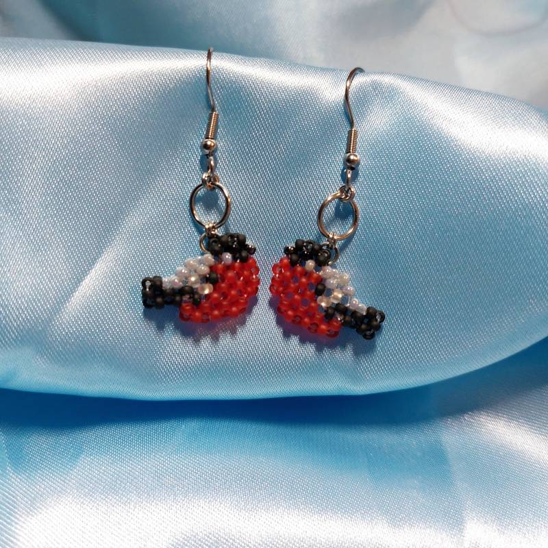 Gimpel | Vogel Perlen Ohrringe Handgefertigt von middaymoonshop