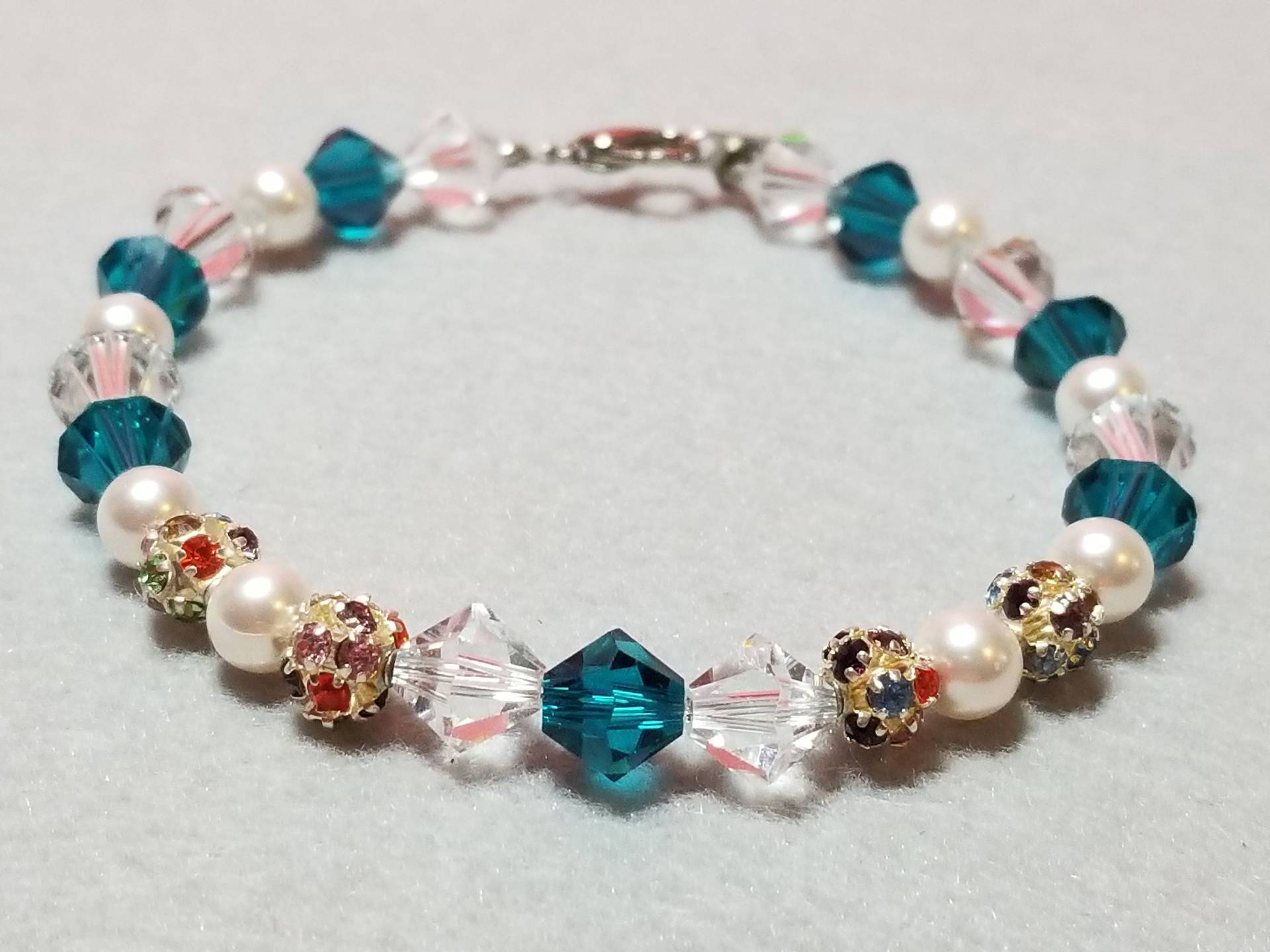 Blau Und Klar Swarovski Kristall Armband Blau Und Klar Swarovski Kristall Armband von midnightbeadingshop