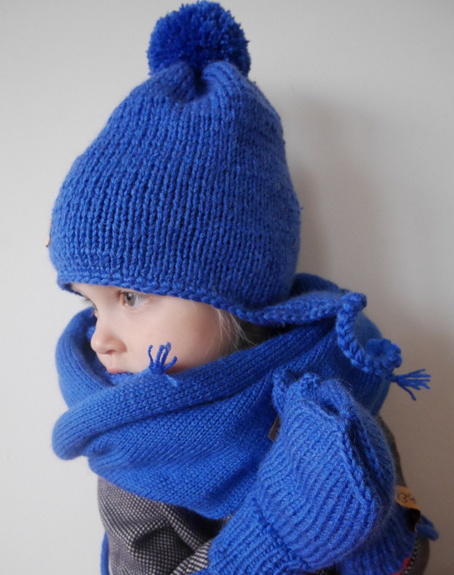 Blaue Kinder Strickmütze Merino Wolle Chullo Mütze Pom Wintermütze Handgestrickte Mit Futter Wollstrick Für Und Erwachsene von mieliknitwear