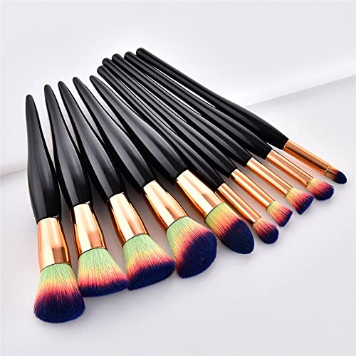 n/a 10-teiliges Make-up-Pinsel-Kit, weiches Kunsthaar, Make-up-Pinsel, Foundation-Puder, Rouge, Lidschatten, kosmetische Make-up-Tools (Color : E) von mifdojz