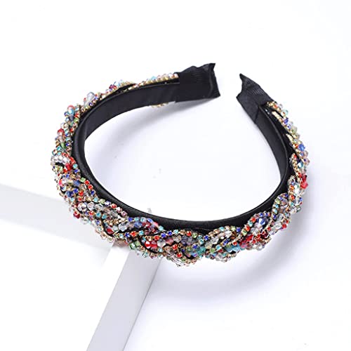 n/a Hair Hoop Crystal Strass Shiny Delicate Braid Hair Accessoires Full Drill Hoop Prom Catwalkhair (Color : E) von mifdojz