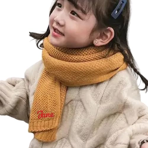 Personalisierter Namens-Kinderschal For Jungen Und Mädchen, Winterschal, Individueller Damen-Strickschal, Kinder-Halskragen, Warm Haltende Accessoires, Kinder-Strickschal, Herbst-Winter-Halstücher von miguha