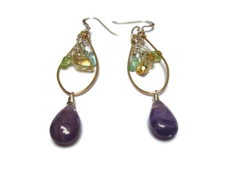 Amethyst, Citrin, Peridot Und Apatit Ohrringe/Teardrop Beste Amethyst, Citrin, Peridot Und Apatit Ohrringe/Teardrop Beste von mihacreation