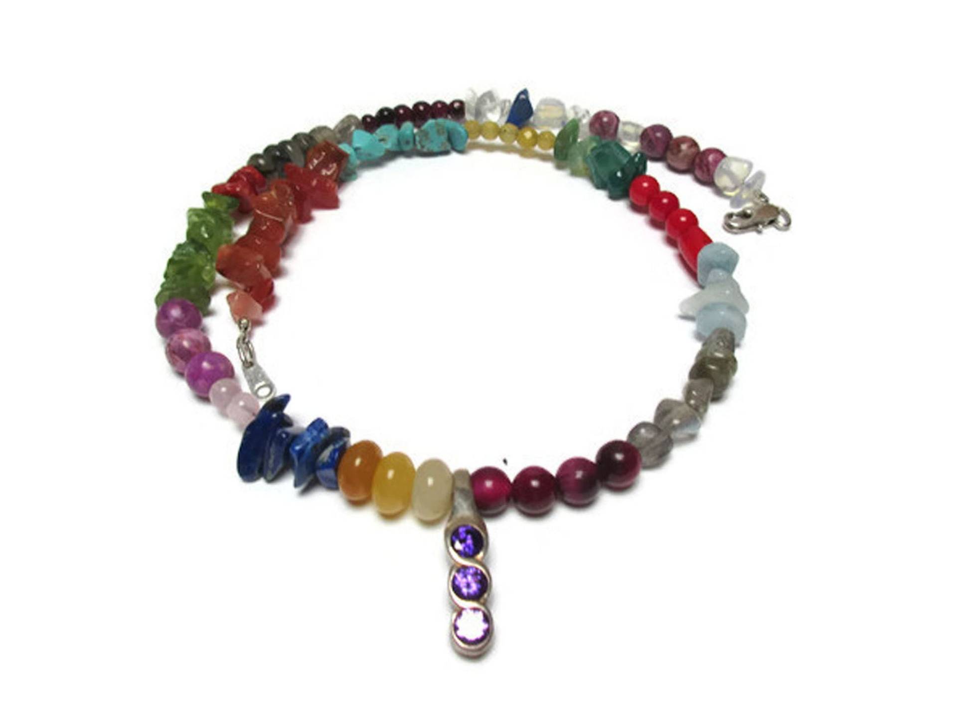 Edelstein Sterling Silber Anhänger Peridot, Koralle, Opal, Zirkonium Edelstein Sterling Silber Anhänger Peridot, Koralle, Opal, Zirkonium von mihacreation