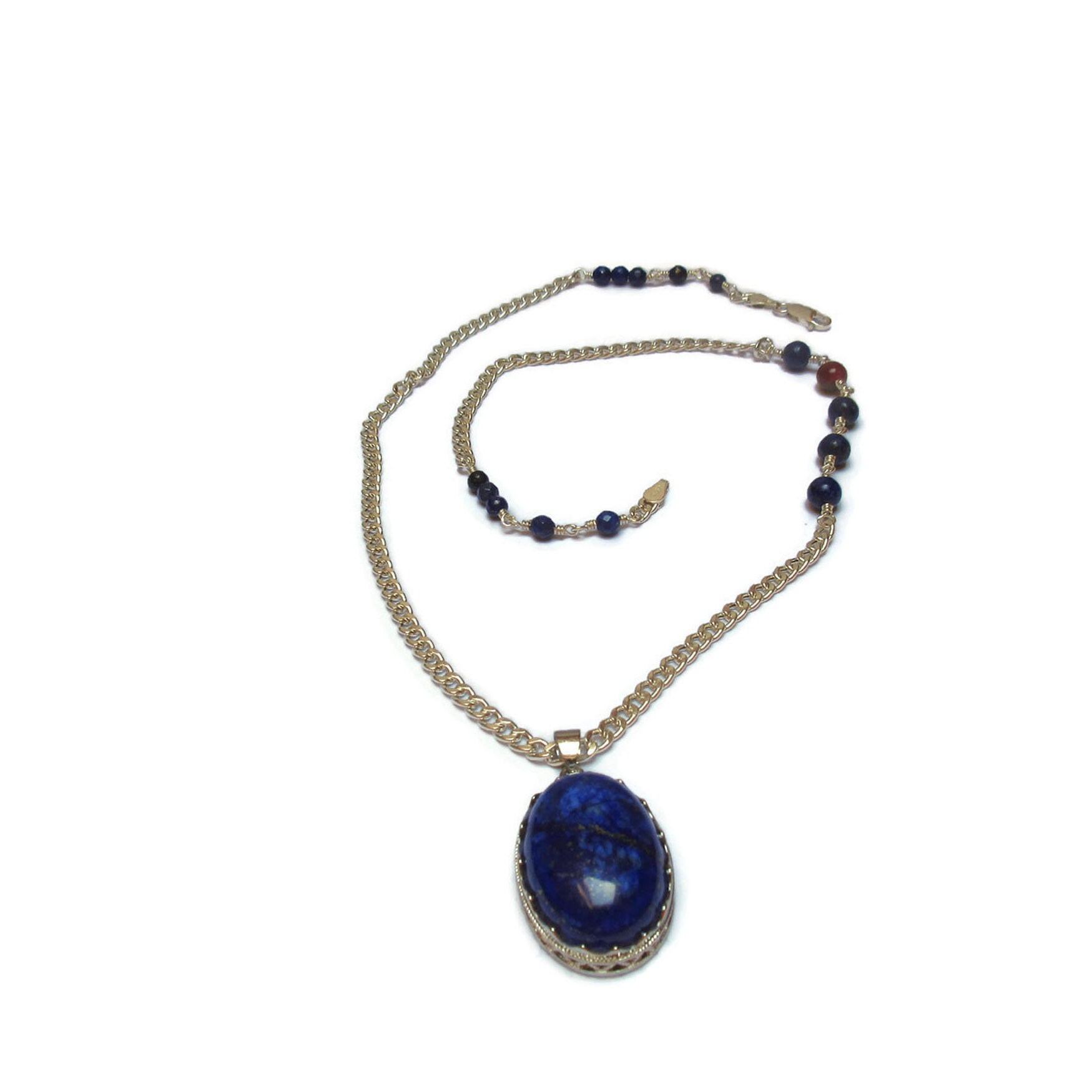 Lapis Lazuli Sterling Silber Anhänger Elegant Dunkelblau Edelstein Lapis Lazuli Sterling Silber Anhänger Elegant Dunkelblau Edelstein von mihacreation