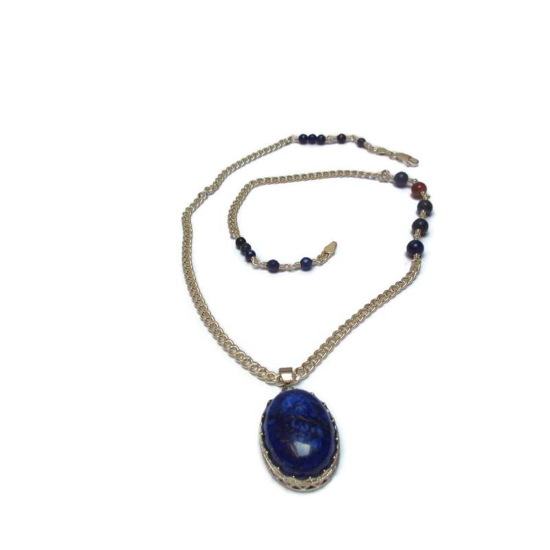 Lapis Lazuli Sterling Silber Anhänger Elegant Dunkelblau Edelstein Lapis Lazuli Sterling Silber Anhänger Elegant Dunkelblau Edelstein von mihacreation