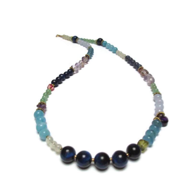 Multi Edelstein Halskette Tigerauge, Ametrin, Lapis Lazuli Und Mehr Multi Edelstein Halskette Tigerauge, Ametrin, Lapis Lazuli Und Mehr von mihacreation