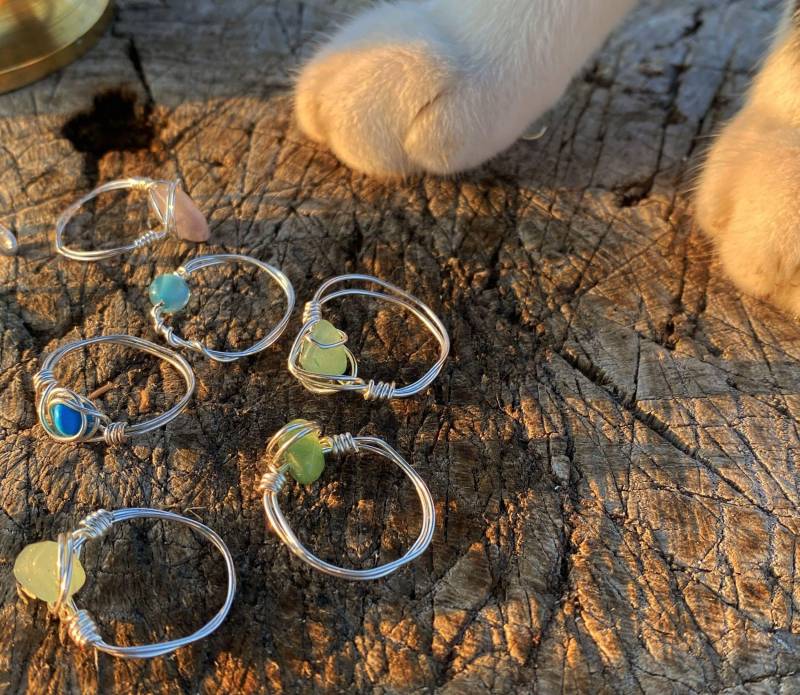 Heilsteinring-Überraschungsset | Handgemachter Schmuck Wire Rings Crystal Jewellery Wellness von mijobo
