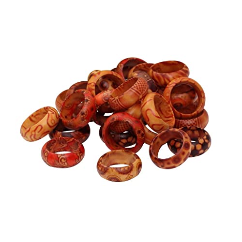 milageto Hellery 50 Stücke Holz Muster Fingerringe Holz Band Ringe für Frauen Schmuck, 17 mm milageto Hellery 50 Stücke Holz Muster Fingerringe Holz Band Ringe für Frauen Schmuck, 17 mm von Milageto
