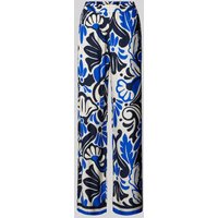 Milano Italy Wide Leg Stoffhose mit Allover-Print in Blau, Größe 38 von milano italy