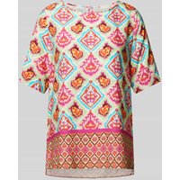 Milano Italy Bluse mit Allover-Mutser in Gruen, Größe 36 von milano italy
