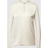 Milano Italy Bluse mit Schlüsselloch-Ausschnitt in Beige, Größe L von milano italy