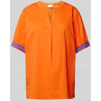 Milano Italy Bluse mit Tunkiakragen in Orange, Größe 40 von milano italy