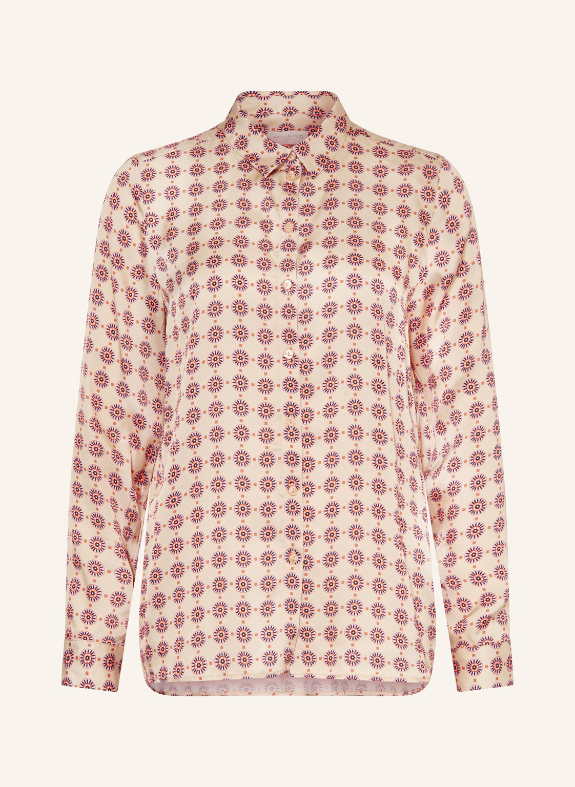 Milano Italy Hemdbluse Aus Satin beige von milano italy